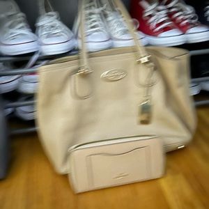Coach tan  purse with tan wallet like new